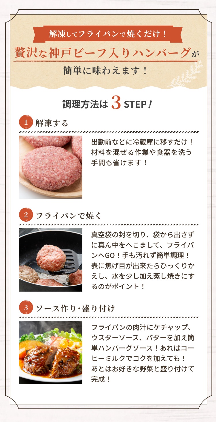 簡単調理３ステップ