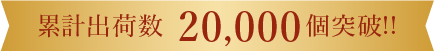 累計出荷数20,000個突破!!